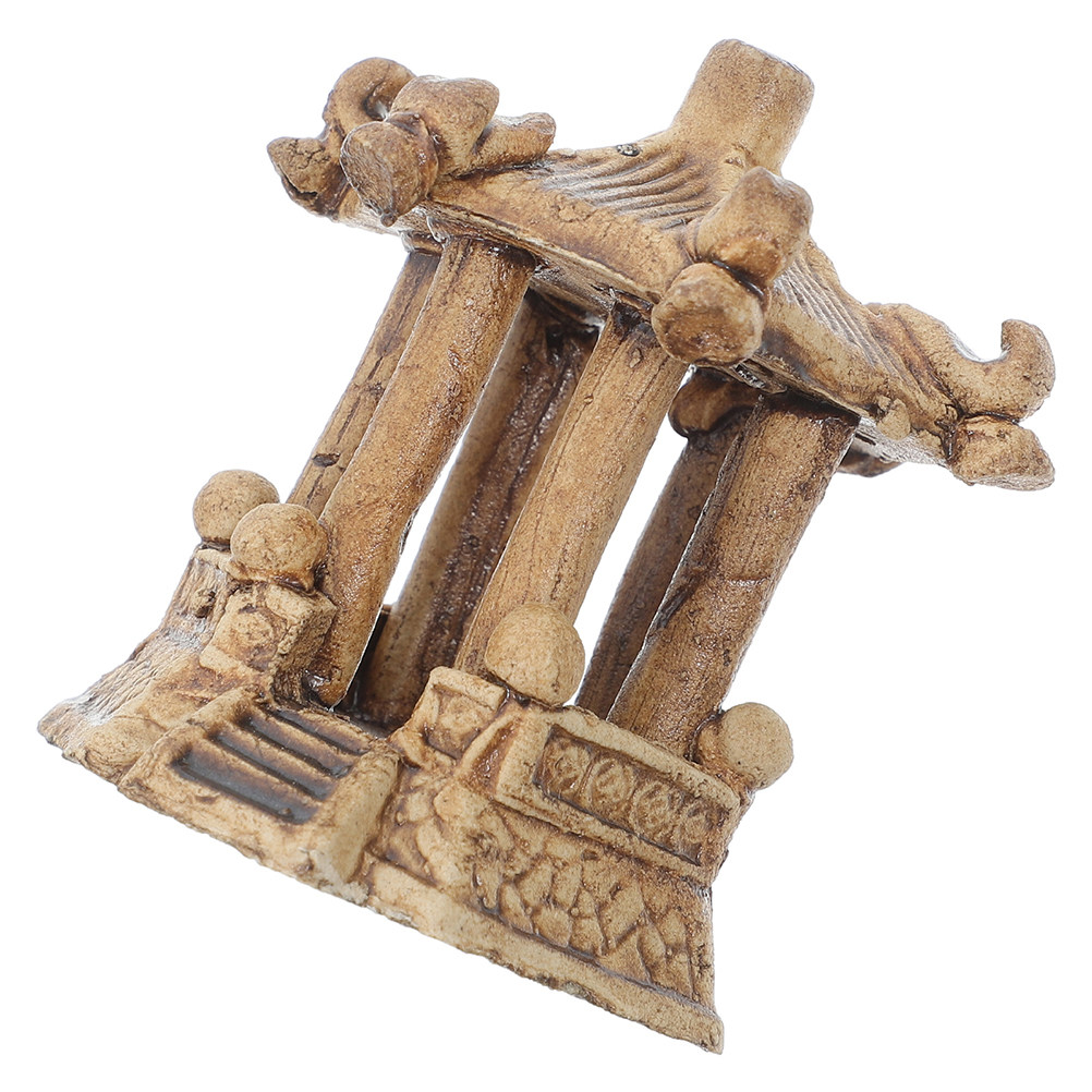 Bonsai Garden Landscape Design - Miniature Hexagon Pavilion Statue Classical Design