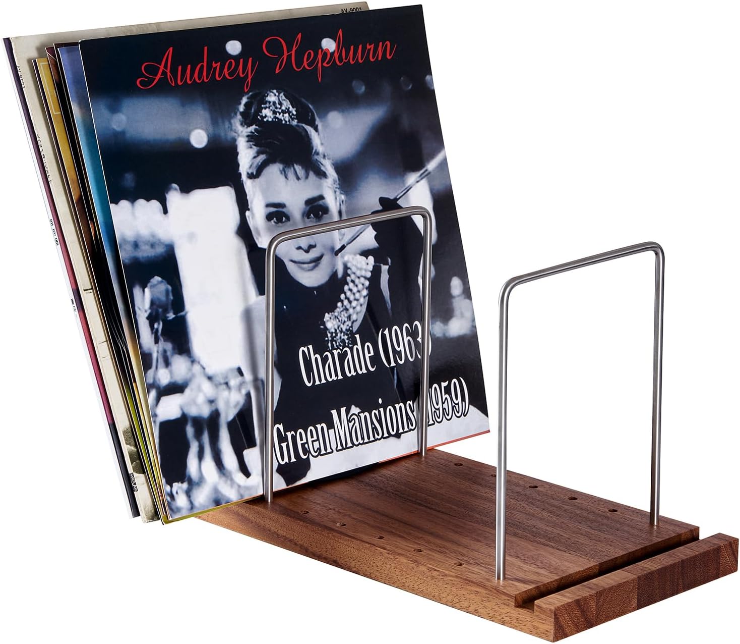 Display Stand Wood - Solid Wood Vinyl Record Holder, Holds