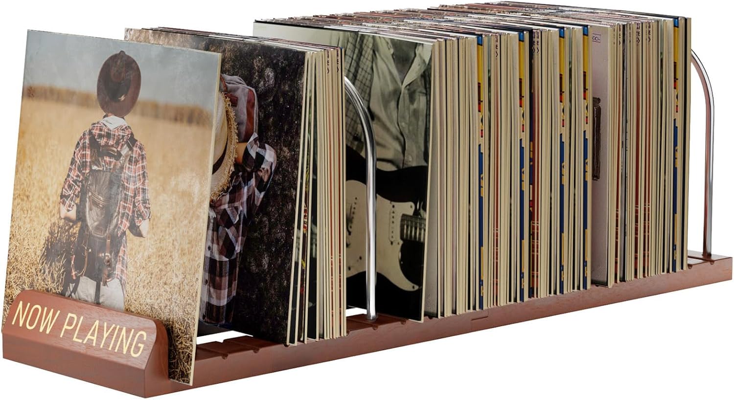 Display Stand Wood - Vinyl Record Stand, 150 LP Storage
