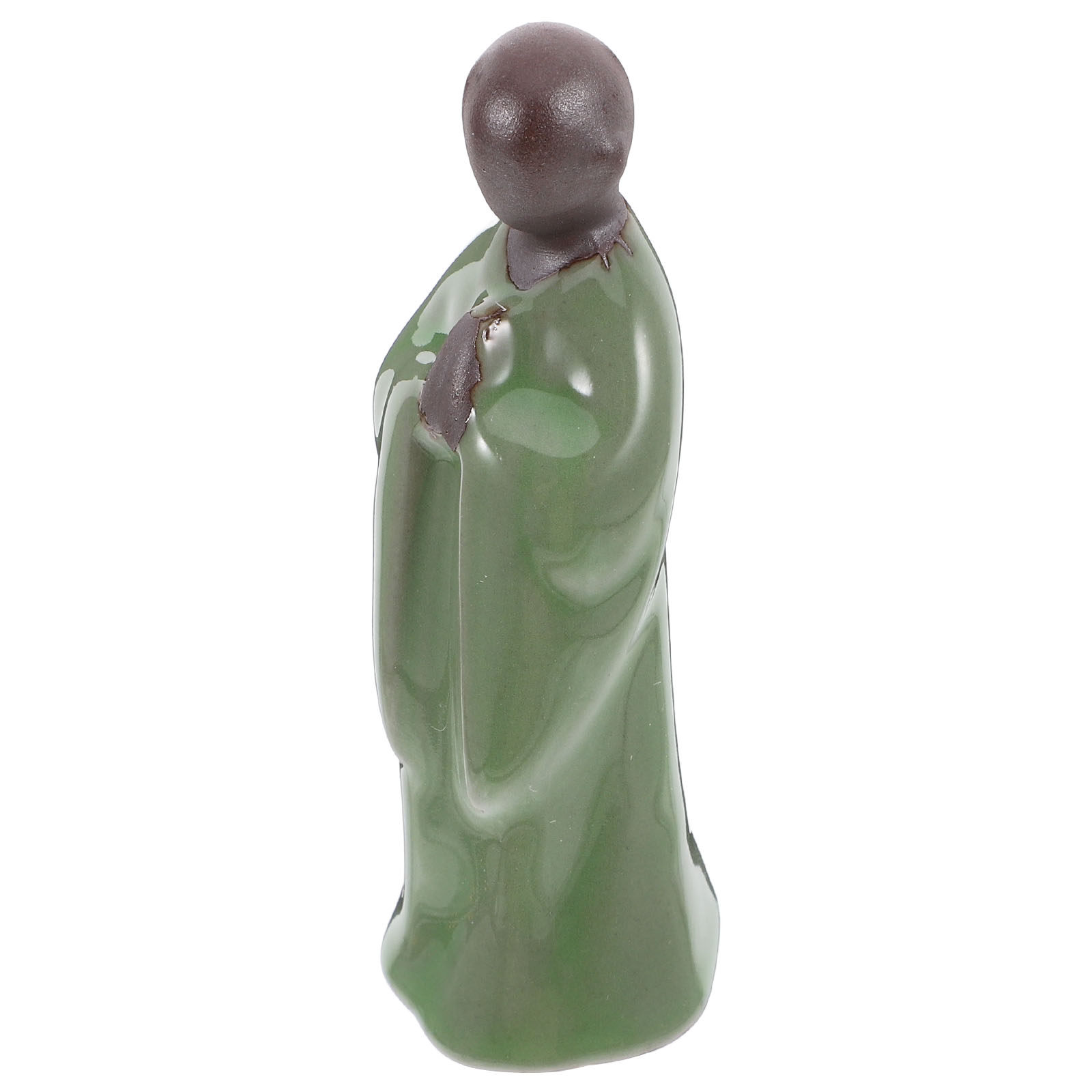 Bonsai Tree Miniature Zen Garden - Ceramic Zen Monk Statue Miniature Green