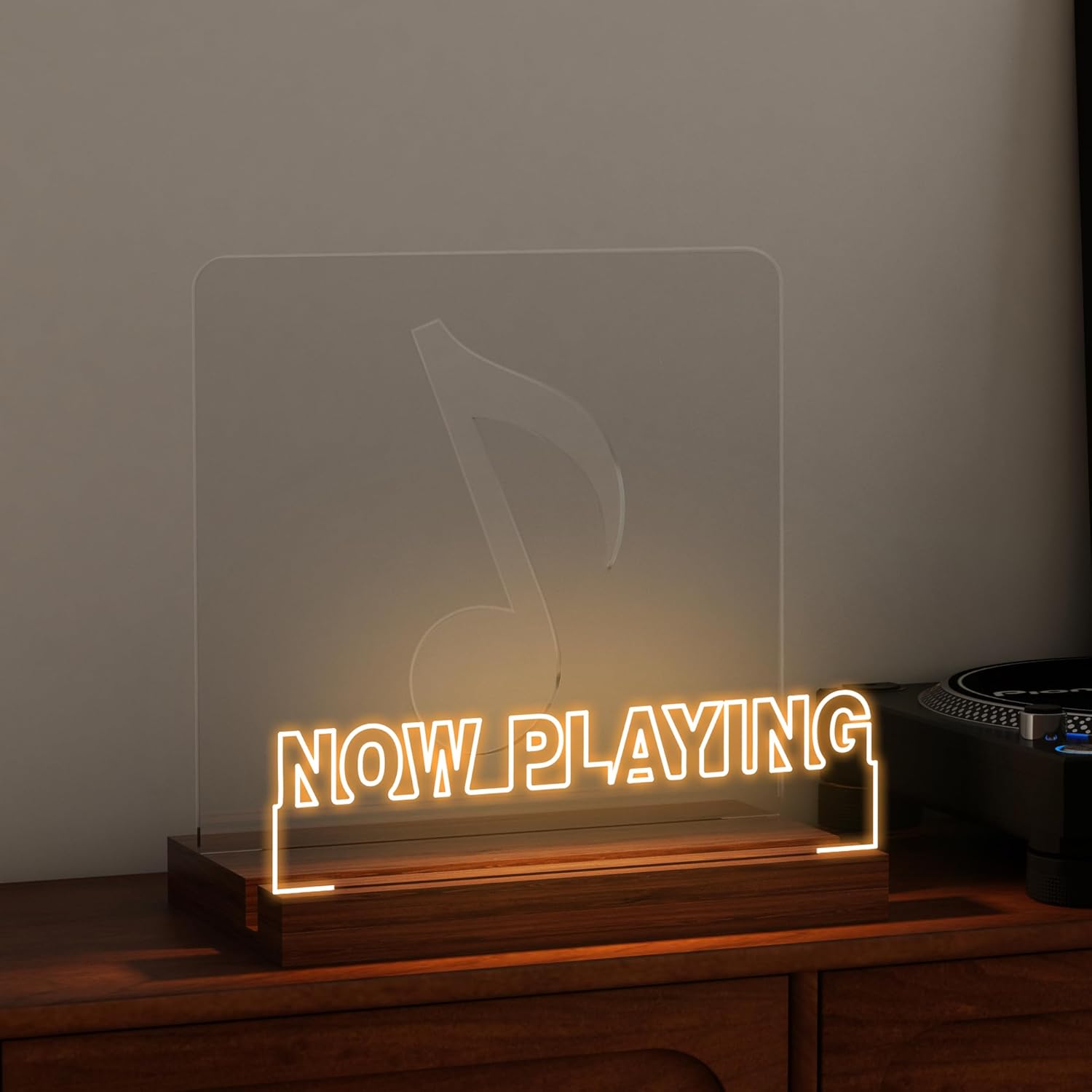 Display Stand Wood - Light Up Vinyl Record Stand, Wooden