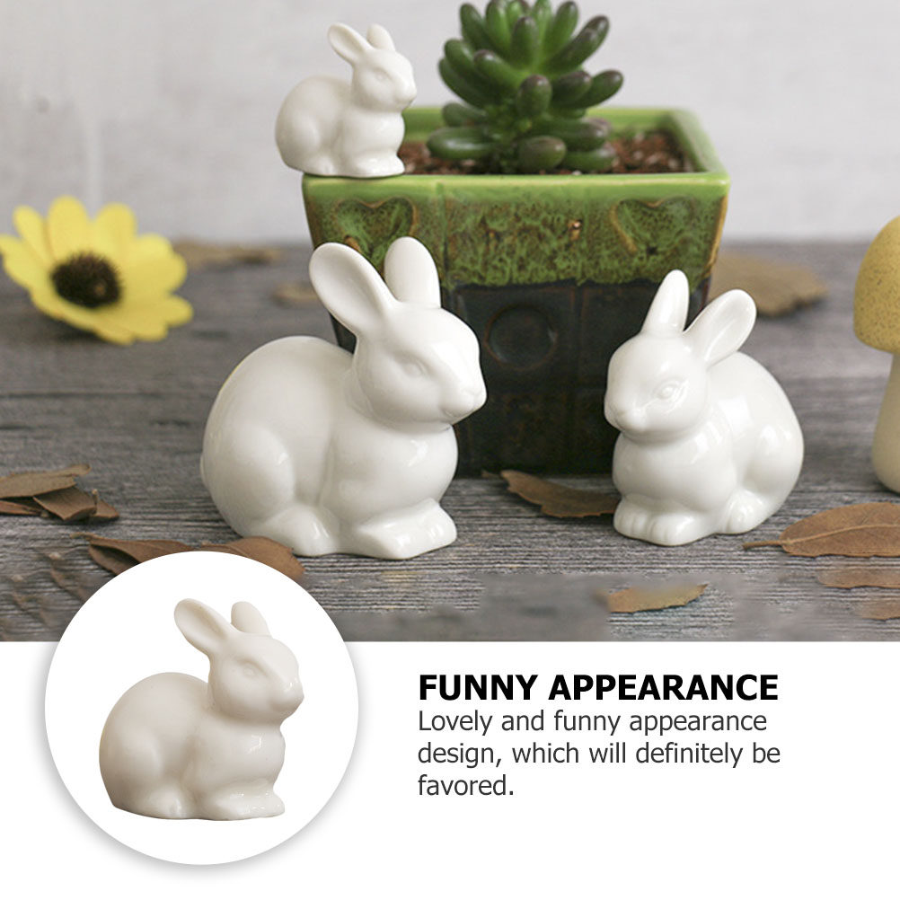5Pcs Ceramic Small White Rabbi - Bonsai Garden Landscape Design 리뷰 및 가격