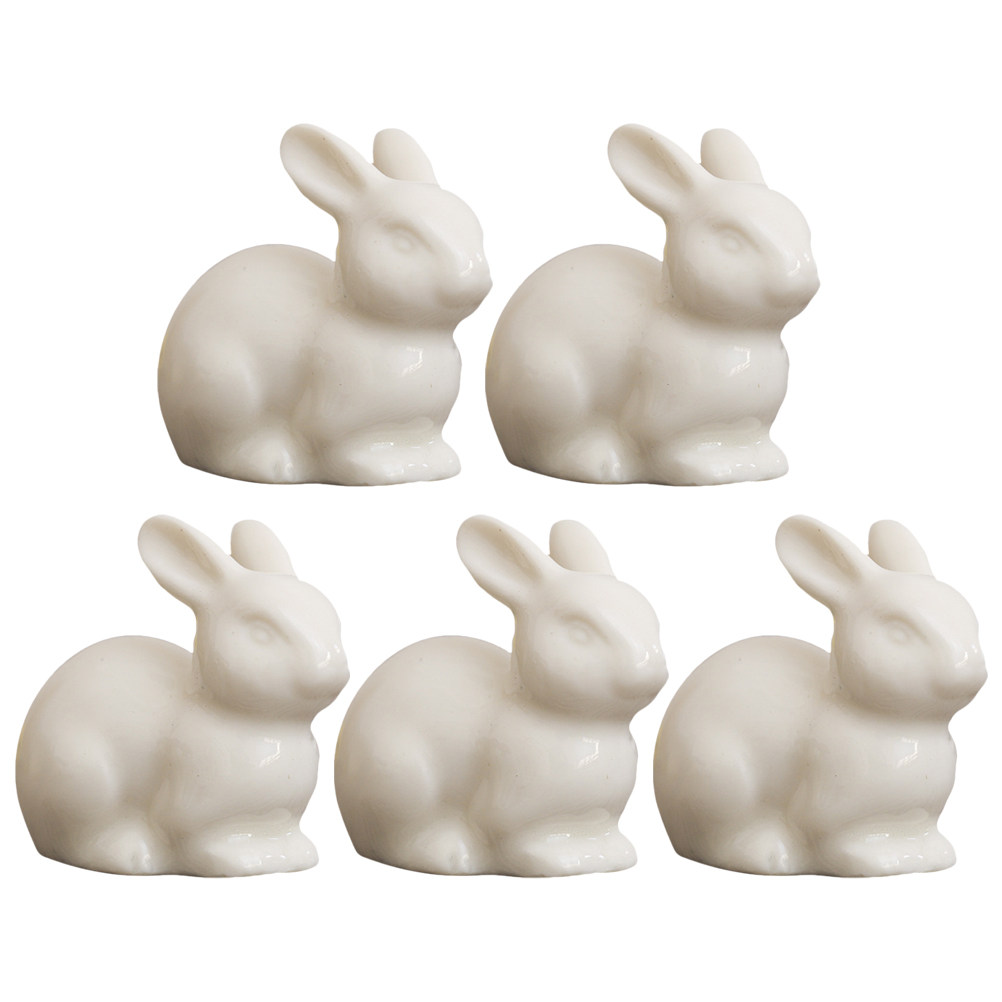 5Pcs Ceramic Small White Rabbi - Bonsai Garden Landscape Design 리뷰 및 가격