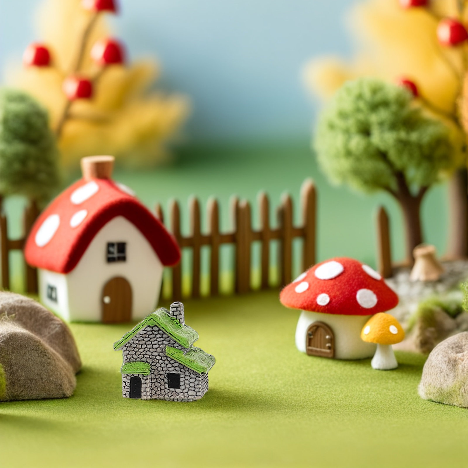 18Pcs Mini Resin Cottage Ornam - Bonsai Garden Landscape Design 리뷰 및 가격