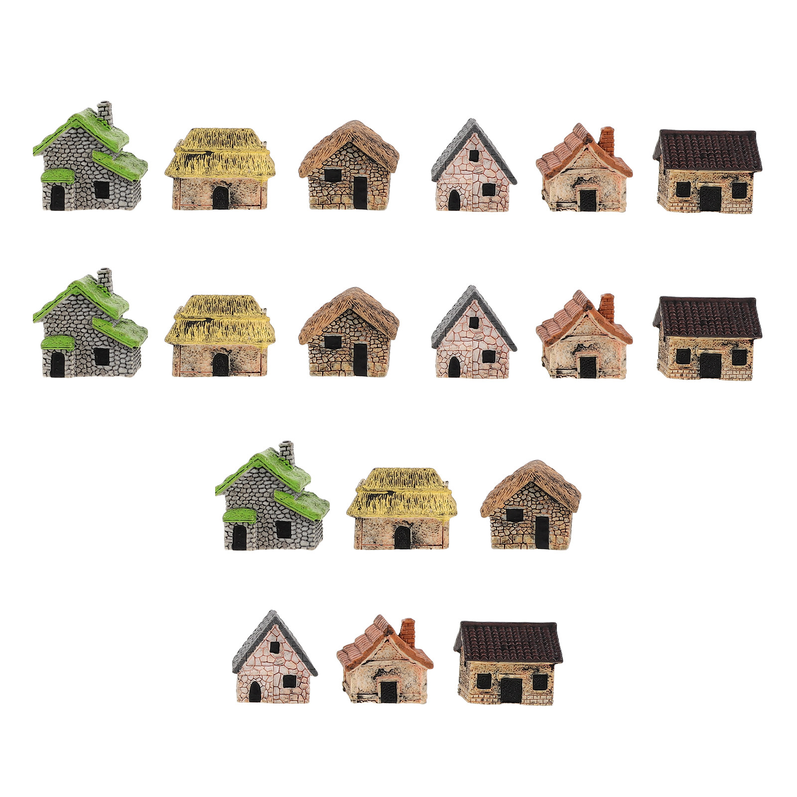18Pcs Mini Resin Cottage Ornam - Bonsai Garden Landscape Design 리뷰 및 가격