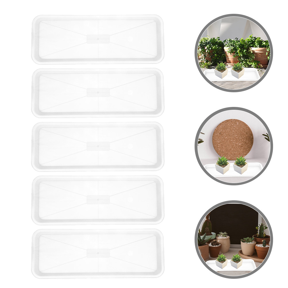 5Pcs Rectangular Shallow Plant - Drip Tray Saucer 리뷰 및 가격