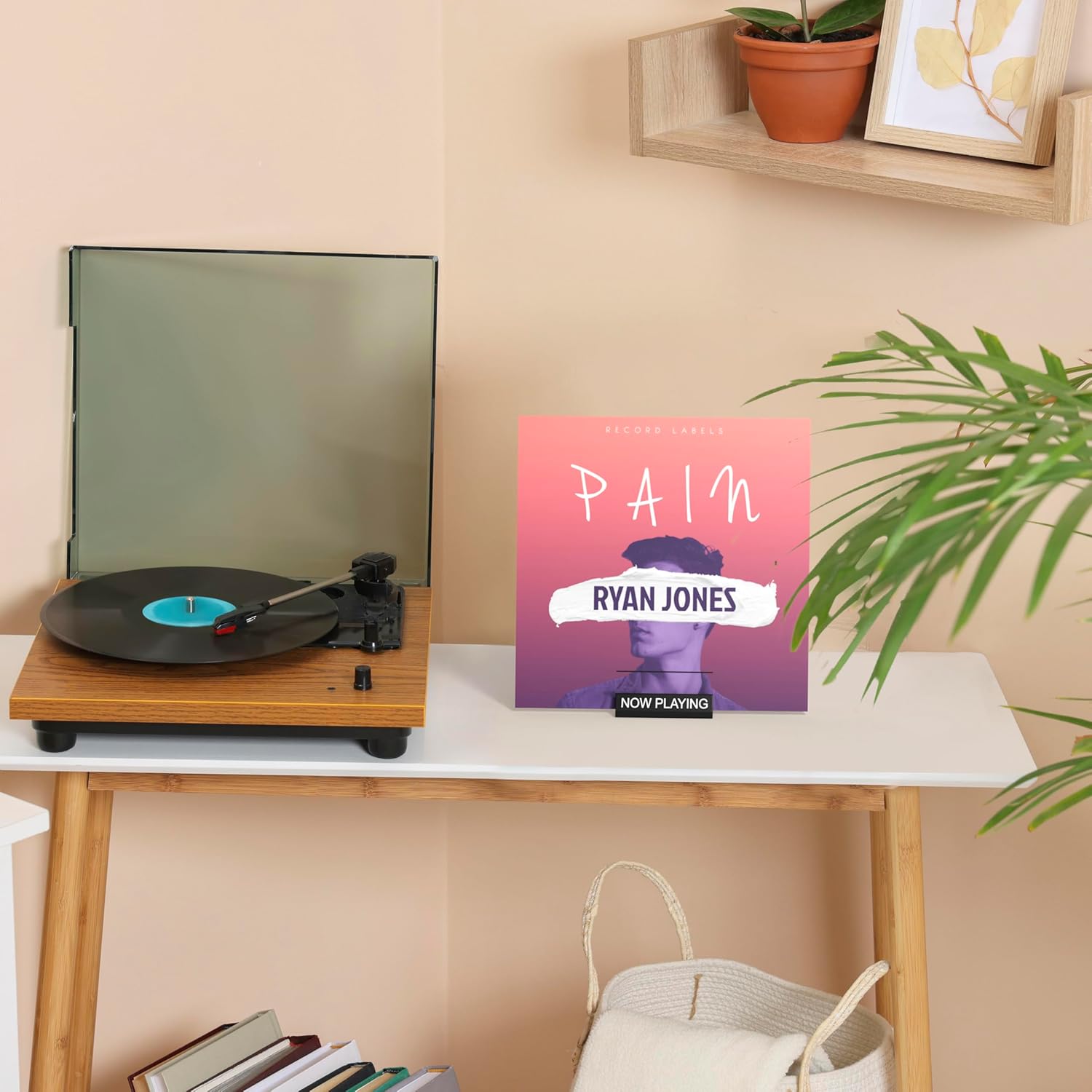 Now Playing Vinyl Record Stand - Display Stand Wood 리뷰 및 가격