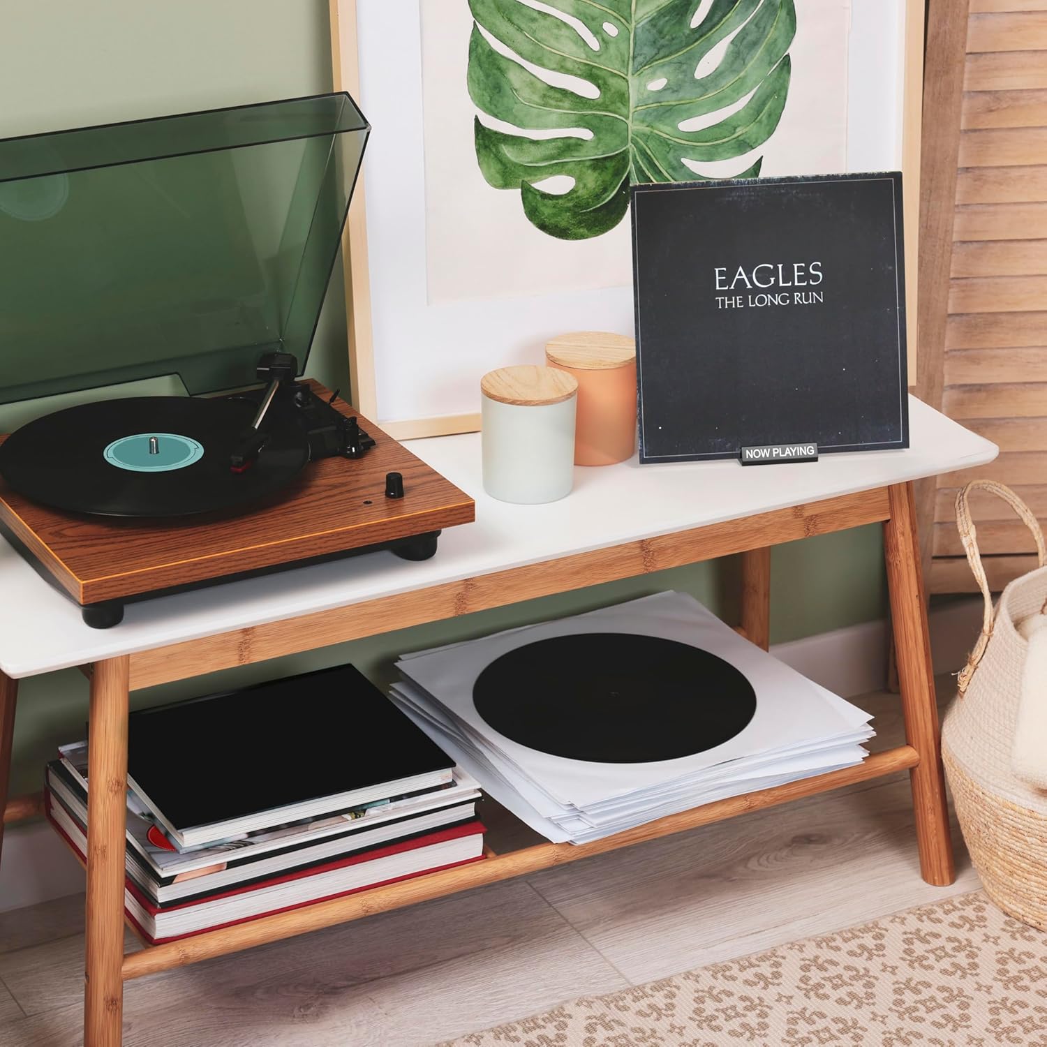 Now Playing Vinyl Record Stand - Display Stand Wood 리뷰 및 가격