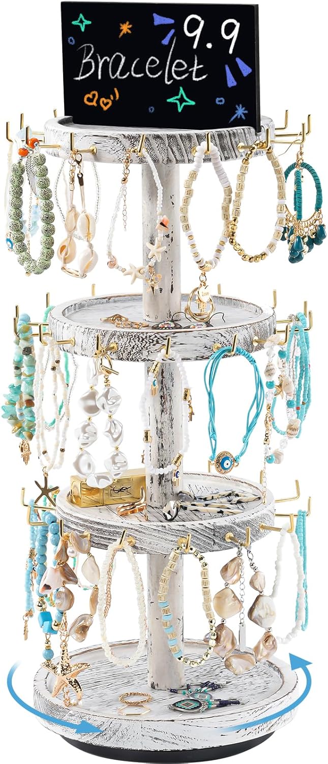 4 Tier Wooden Rotating Bracele - Display Stand Wood 리뷰 및 가격