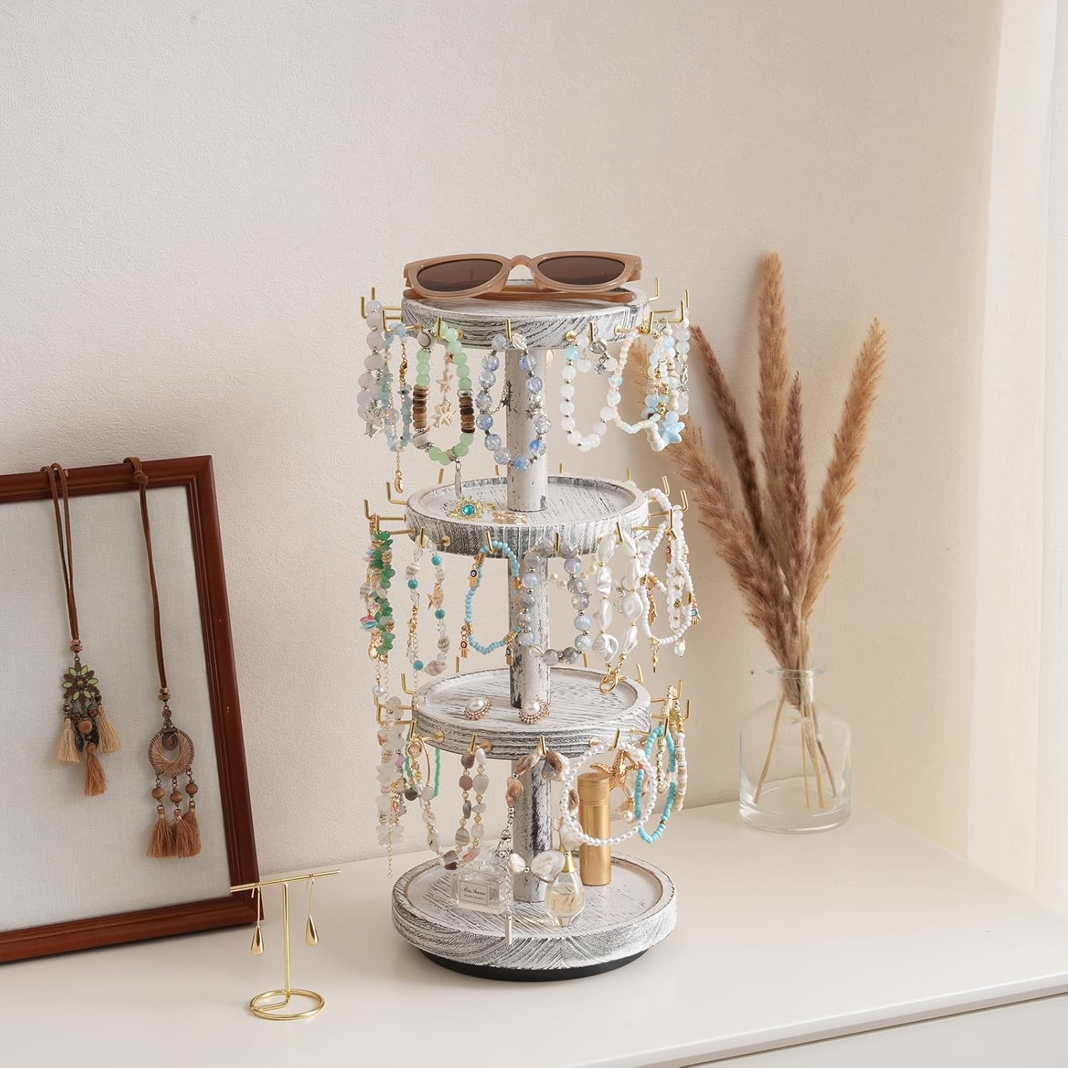4 Tier Wooden Rotating Bracele - Display Stand Wood 리뷰 및 가격