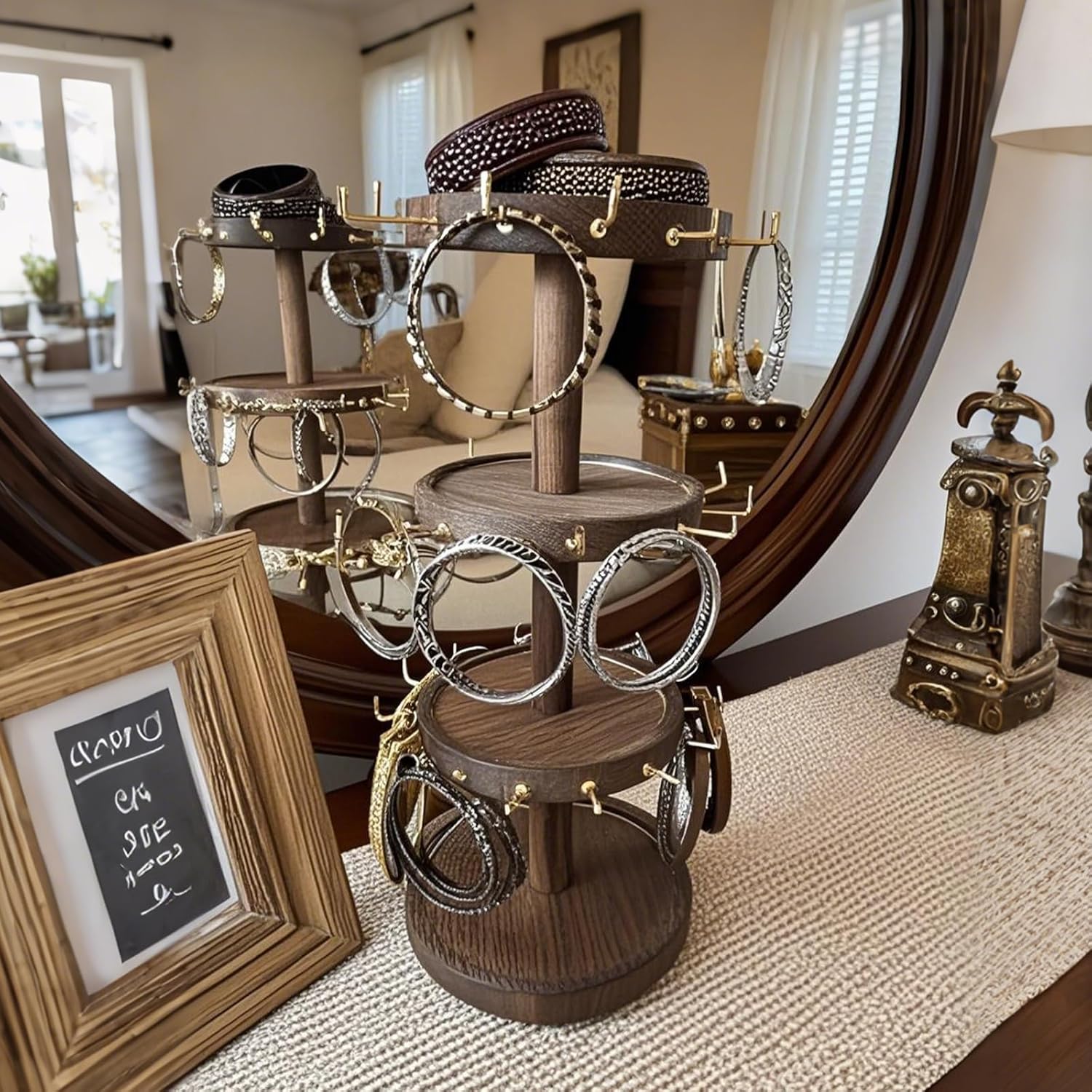 4 Tier Wooden Rotating Bracele - Display Stand Wood 리뷰 및 가격