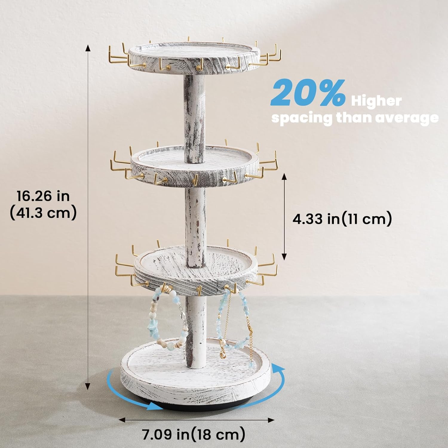4 Tier Wooden Rotating Bracele - Display Stand Wood 리뷰 및 가격