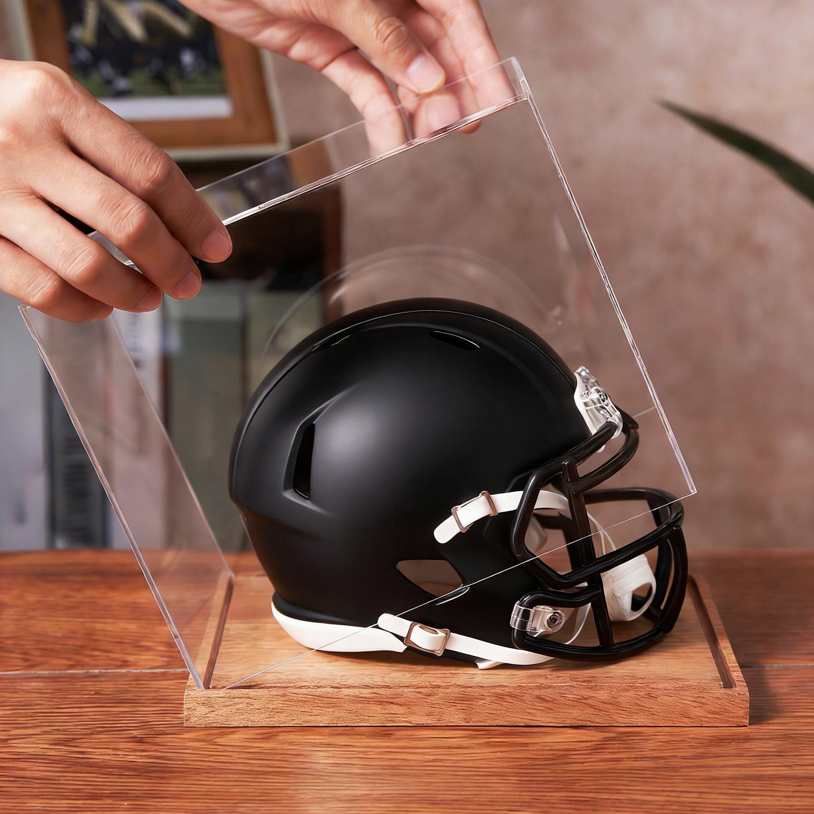 Football Helmet Case Clear Box - Display Stand Wood 리뷰 및 가격