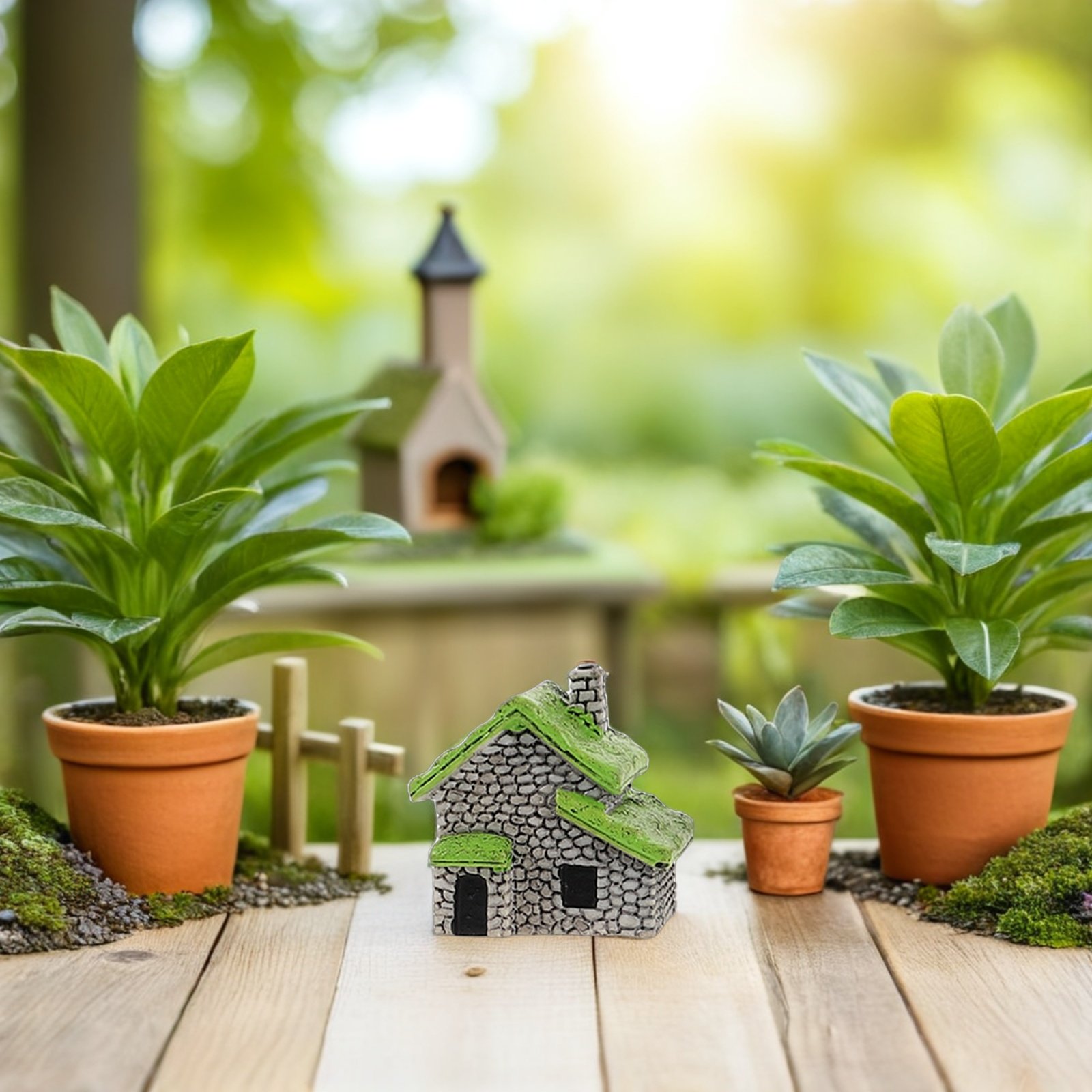 18Pcs Mini Resin Cottage Ornam - Bonsai Garden Landscape Design 리뷰 및 가격