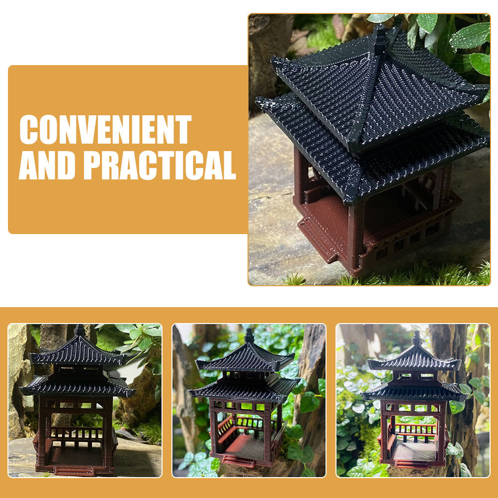 2Pcs Mini Pavilion Statue Anci - Bonsai Garden Landscape Design 리뷰 및 가격